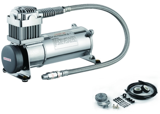 Tek 150psi 12V 1/4 "Hava Süspansiyonlu Kompresör Ağır Hizmet Gümüş