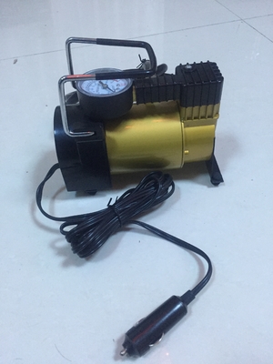 Gümüş ve Sarı Araba Lastiği Basınç Pompası, Ağır Hizmet Gücü 12 Volt Hava Kompresörü