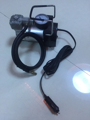 Gümüş ve Sarı Araba Lastiği Basınç Pompası, Ağır Hizmet Gücü 12 Volt Hava Kompresörü