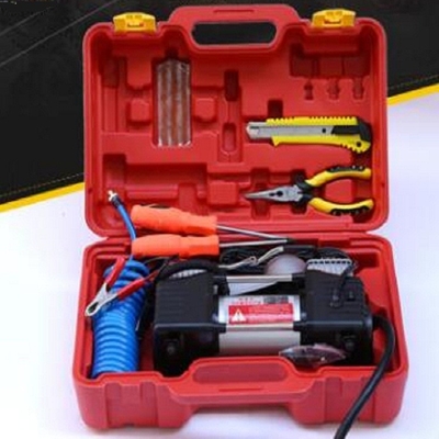 Gümüş Araç Hava Kompresörleri Kamyonlar İçin Taşınabilir 12v Elektrikli Hava Kompresörü Hava Şokları