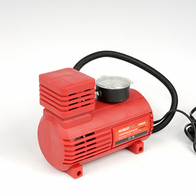 Kırmızı Araç Hava Kompresörleri Mini Hava Pompası Dc 12v 10ft Kordon Araba Bisikleti İçin