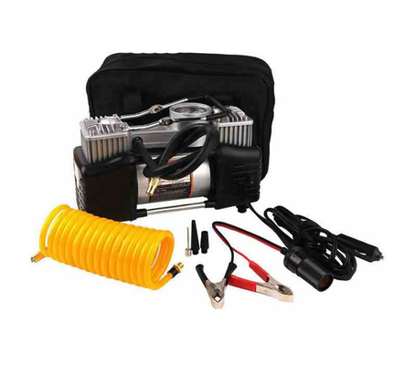 Çift Silindirli Metal Araç Hava Kompresörü DC12Volt Basınçölçerle