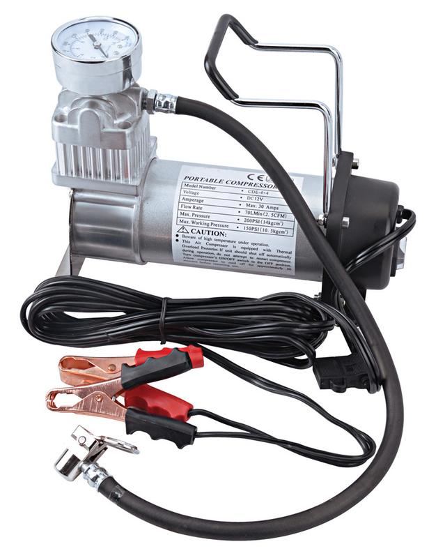 Taşınabilir Tek Silindir OffRoad DC12V Metal Ağır Görevli Hava Kompresörü