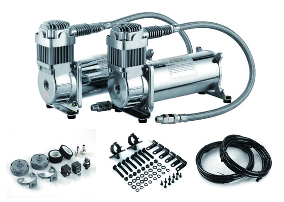 Güçlü Güç Taşınabilir 12v Hava Kompresörü 2,5 Galon Tank / çift tanklı hava kompresörü